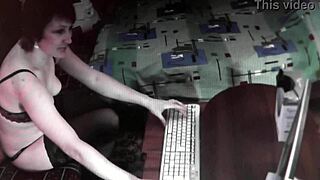 sexy milf in lingerie shows big tits close up