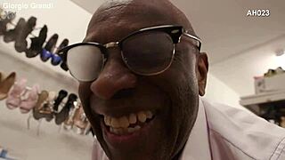 Betty ButtPlug's sloppy mouth on big black cock.