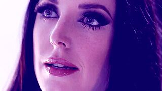 latina babe tries a weird experiment with a busty milf, chatting casually.