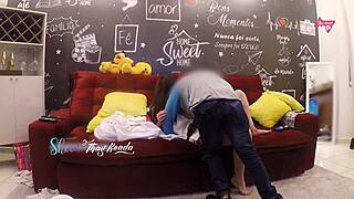 thay ksada lets delivery guy fuck her on sofa 😈