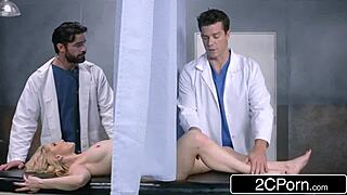 Double trouble as docs pound blonde milf with intense DP