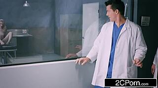 Double trouble as docs pound blonde milf with intense DP