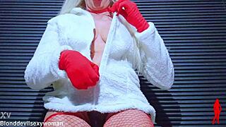 Hot Mature Blonde's Natural Tits And Hairy Pussy.