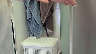 Hey stepmom, thanks for helping me finish in the shower with that handjob
