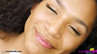 captivating brunette model strips for photoshoot massage session!