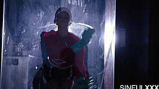 Lady Lyne discovers Michael Fly tied to the bed