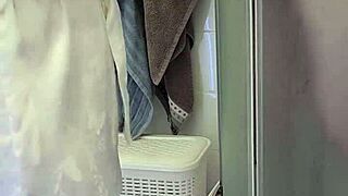 Hey stepmom, thanks for helping me finish in the shower with that handjob