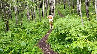 Milf Strips Outdoors, Gets Fucked After Walk.