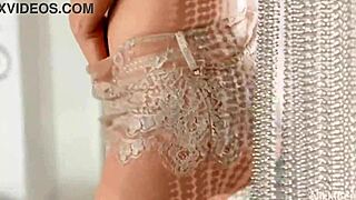 nikki benz strips lingerie for pussy play