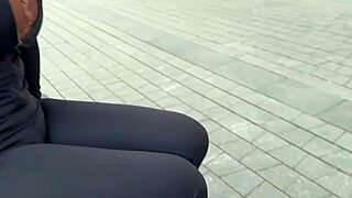 Poor Student Girl Tricked into Outdoor Gym Action