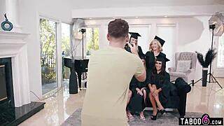 Milfs at graduation party turn wild with a crazy REVERSE GANGBANG. It’s pure chaos!