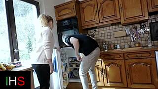 Slutty blonde milf gets slammed hard in the kitchen. Every thrust drives me wild with desire.