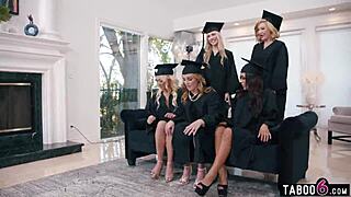 Milfs Turn Graduation Party into Reverse Gangbang