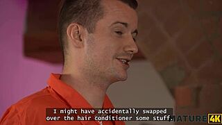 mature4k horny milf neighbor fucked the robber and sucked his cock