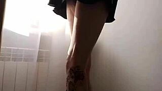 Milf Slut Reveals Puffy Pussy Under Skirt in Solo Fetish