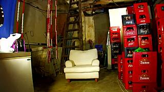 Backroom crew delivers intense anal pounding session