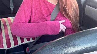 Italian Milf Artemisia Love Flashes Big Tits While Driving in Public