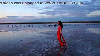 Walk On Red Sunset Of Elton Salt Lake