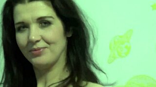 sexy mature girl pleasures herself passionately with big tits and shaved body