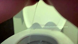 Wow, Renatinha Mello squirts hard after public anal creampie, what a sight!