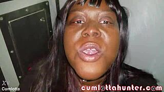 mature milf cumlotta hunter in glory hole facial clip