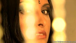 Exotic brunette milf undresses sensually and rips clothes in solo display