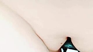 Fat Mature Cougar Flashes Huge Shaved Wet Pussy Lips While Sliding