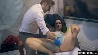 Busty milf visits doctor for rough fisting and creampie.