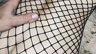 this milf wife decided to try sex with her husband's friend in lingerie