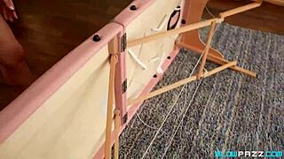 Stepmomma Mona Azar gives blowjob on massage table 😏