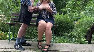 Mother-In-Law's Gorgeous Natural Tits Covered In Warm Cum Outdoors Dreams Come True