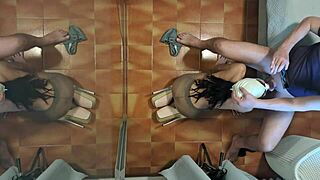 Naked milf swallows after blowjob?