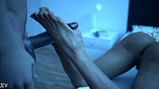 Hot Milf Delivers Footjob and Gets Fucked Softly