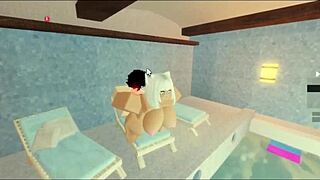 Milf Slut Bent Over Riding Monster Cock In Pool