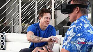 Step Dad Lost in Meta Verse While Step Mom and Son Get Naughty