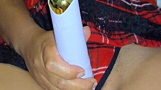 sexy latina wife in outfit for sensual cum play