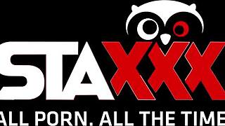 busty brunette lures him in pink lingerie and stockings