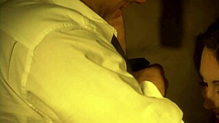 brunette with big tits rides huge cock for a messy facial