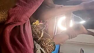 Fucking the African American milf before her gloryhole blowjob.