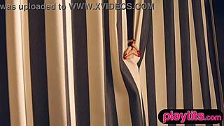 Petite 18+ Milf Shows Juicy Tits by Pool