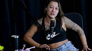 Safada strips sensually, revealing perky breasts after sharing wild stories of virginity loss - Flor de Damiana on Sheer Red