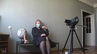 how does this mature teacher bend over for anal penetration?