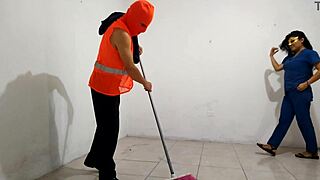 Dirty Hospital Nurse Flirts and Sucks Cleaning Worker’s Cock