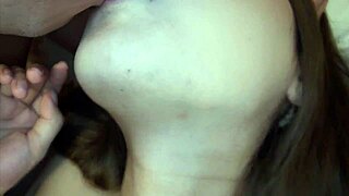 Asian hottie sucks POV cock for creampie in hairy pussy