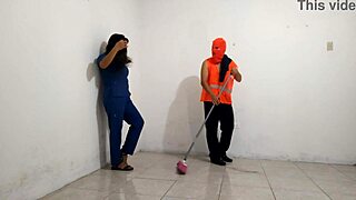 Can the dirty latina nurse handle the janitor's monster cock in the hospital?