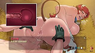 Breast friend Sally rides hard in cowgirl action