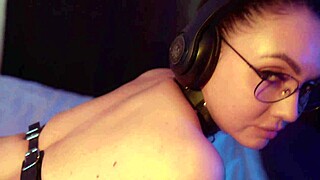 A guy interacts with his woman intimately