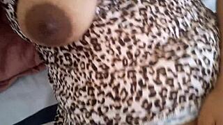 My stepmother’s erotic moves make her creamy while she touches herself