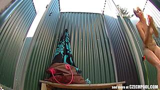 Czech Milf Caught on Hidden Shower Cam