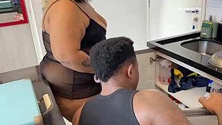 Chubby Naughty Spreads Ass for Big Black Cock Slap